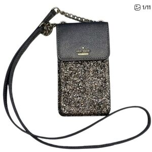 kate spade Black Glitter Crossbody Phone Bag